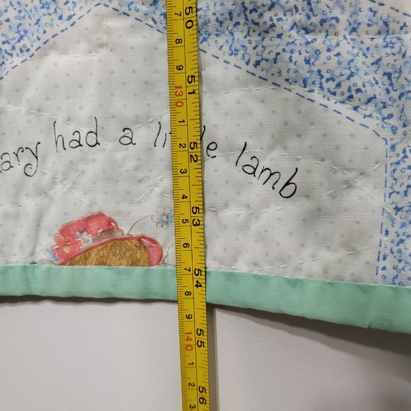 Vintage Nursery Rhyme Baby Quilt Blanket Double Sided Teddy Bears Embroidered - Picture 8 of 12